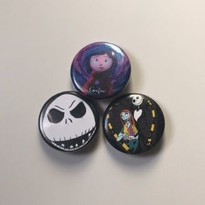 Nightmare before Christmas and Coraline pins